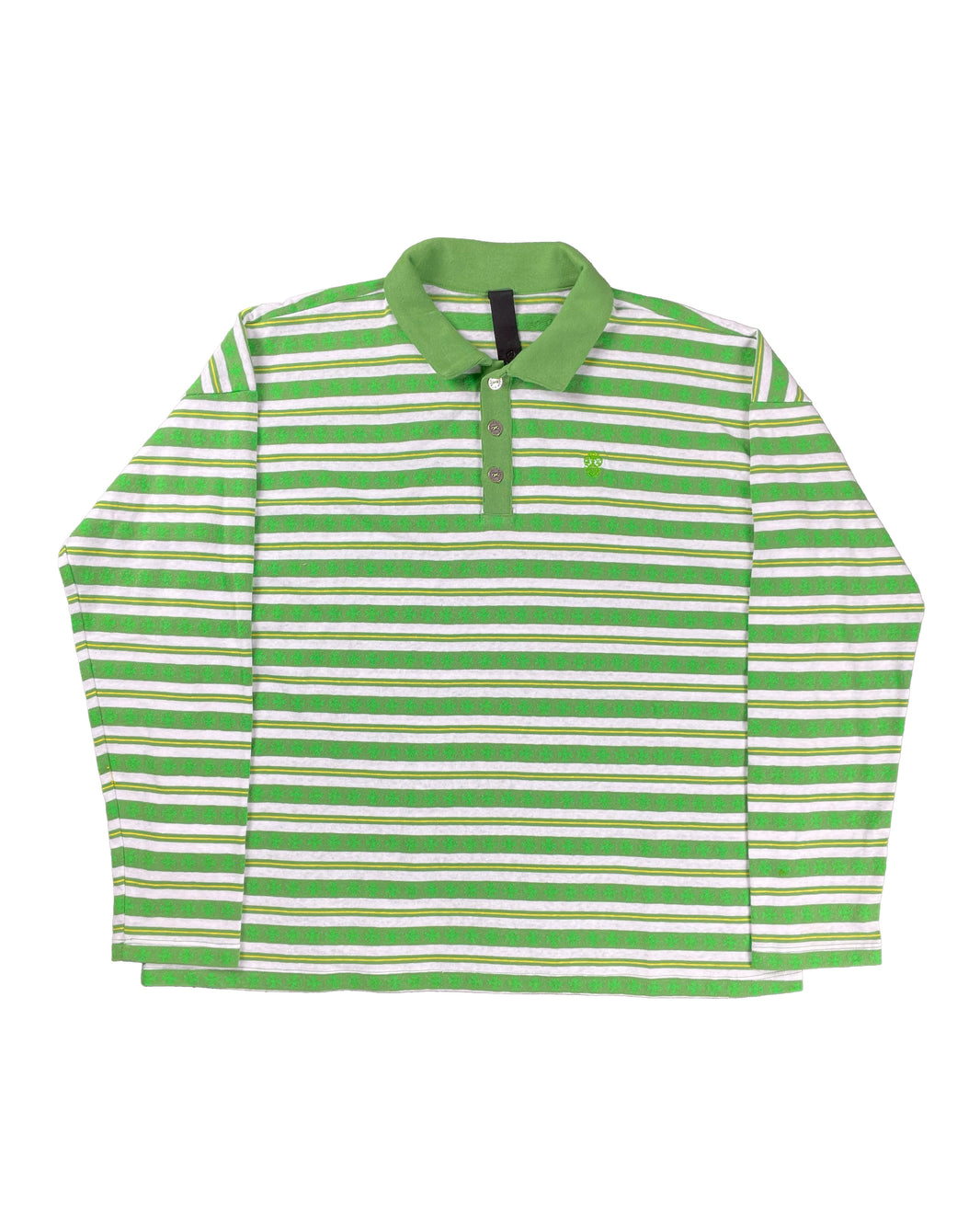 Green Striped CH Plus LS Polo Shirt