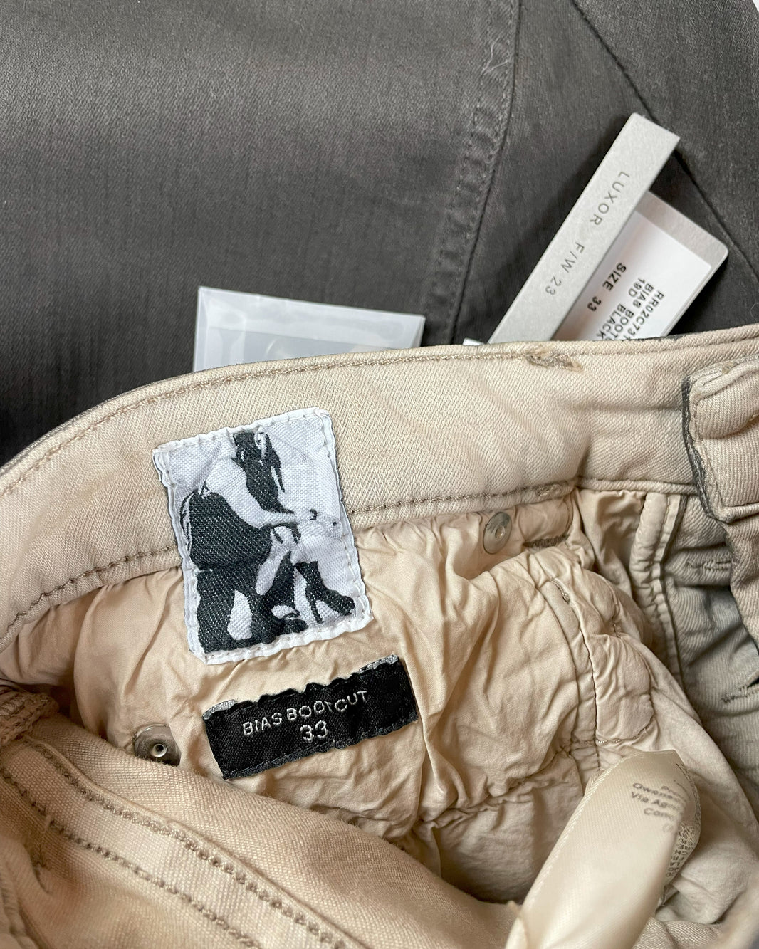 Rick Owens Runway Bias Bootcut Denim - Degrade Black/Pearl Archival