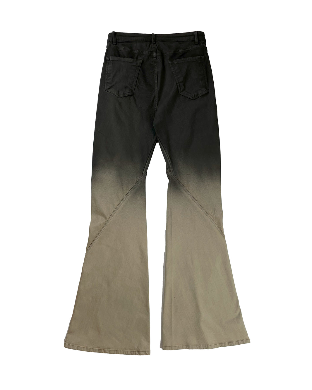 Rick Owens Runway Bias Bootcut Denim - Degrade Black/Pearl Authenticated Designer