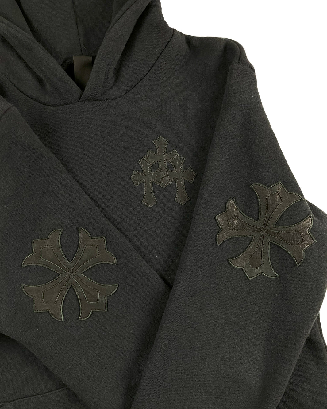 Chrome Hearts Slit Patch Hoodie Sterling Silver Hardware