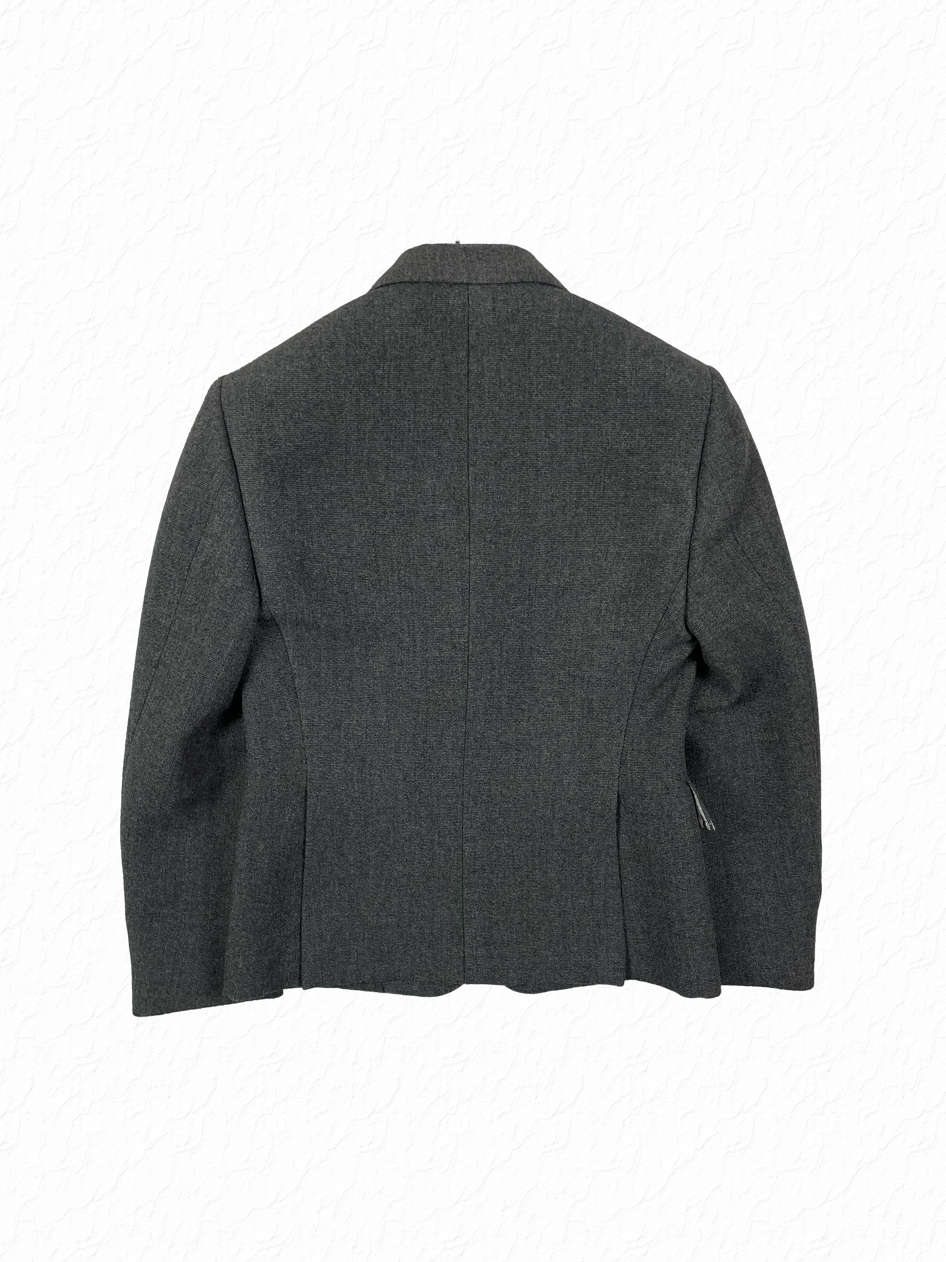 Handmade New York Thom Browne hopsack wool blazer in grey