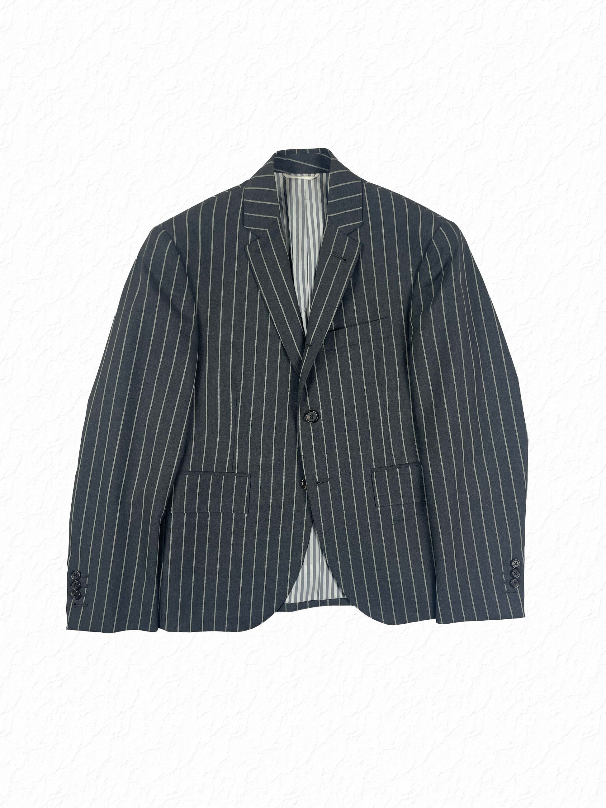 Thom Browne Ropestripe wool blazer in grey chalk stripe