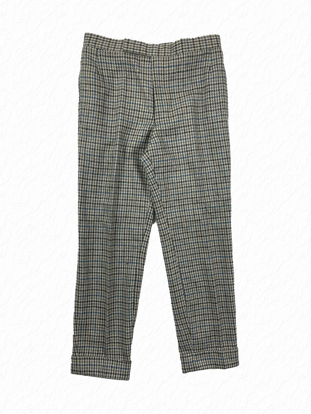 Thom Browne houndstooth check wool trousers in grey and blue