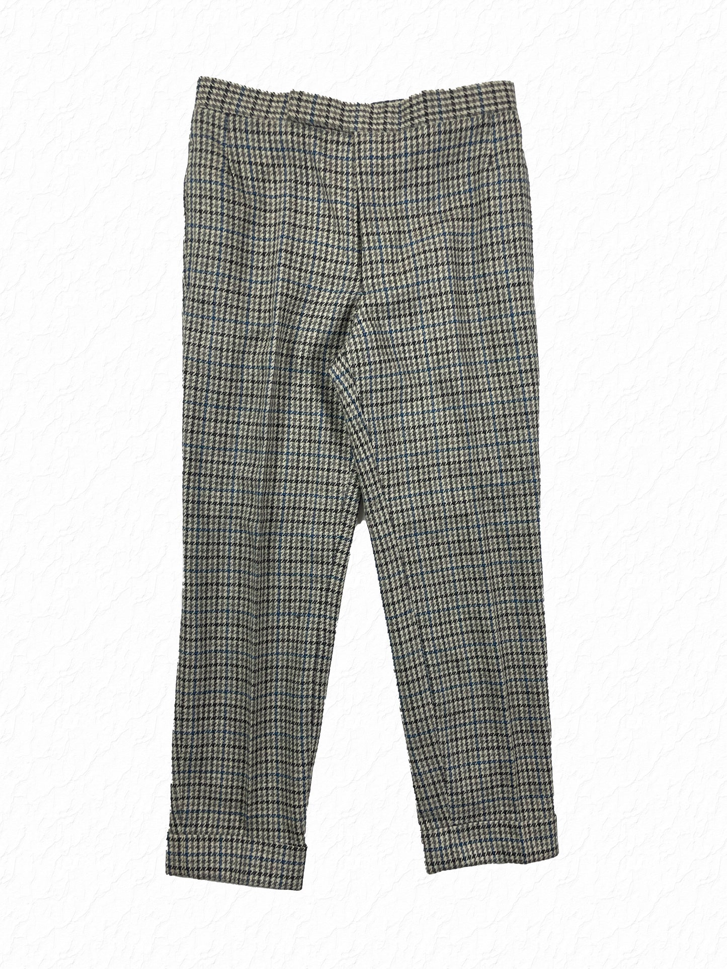 Thom Browne houndstooth check wool trousers in grey and blue