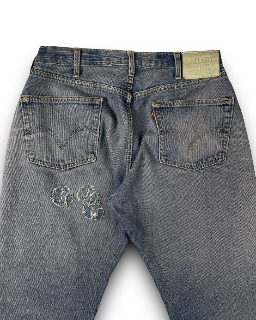 Gallery Dept. 1/1 Custom Distressed Violet G-Patch Denim Authenticated Designer