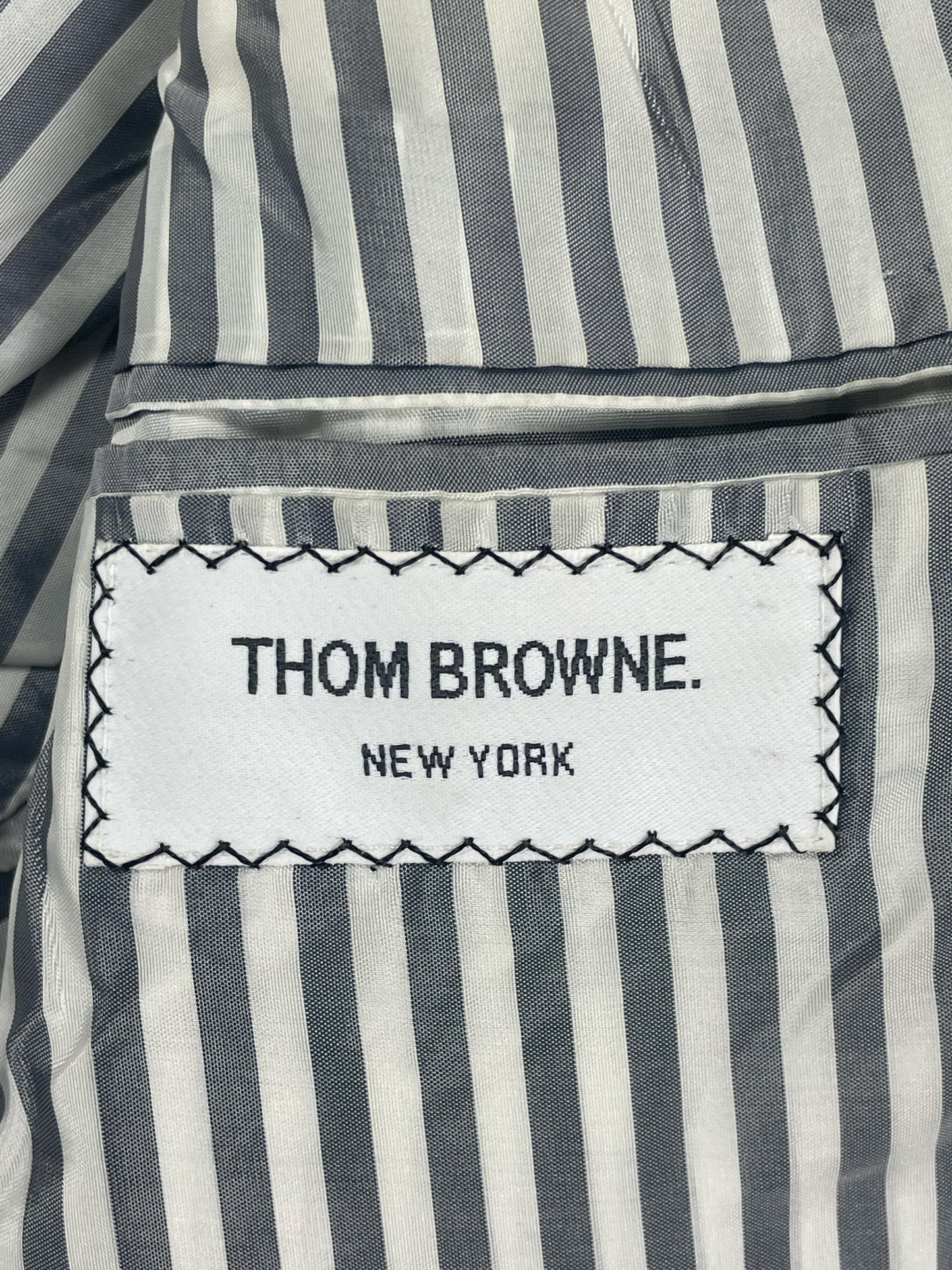 Hand-stitched name label inside Thom Browne Spring 2008 wool blazer