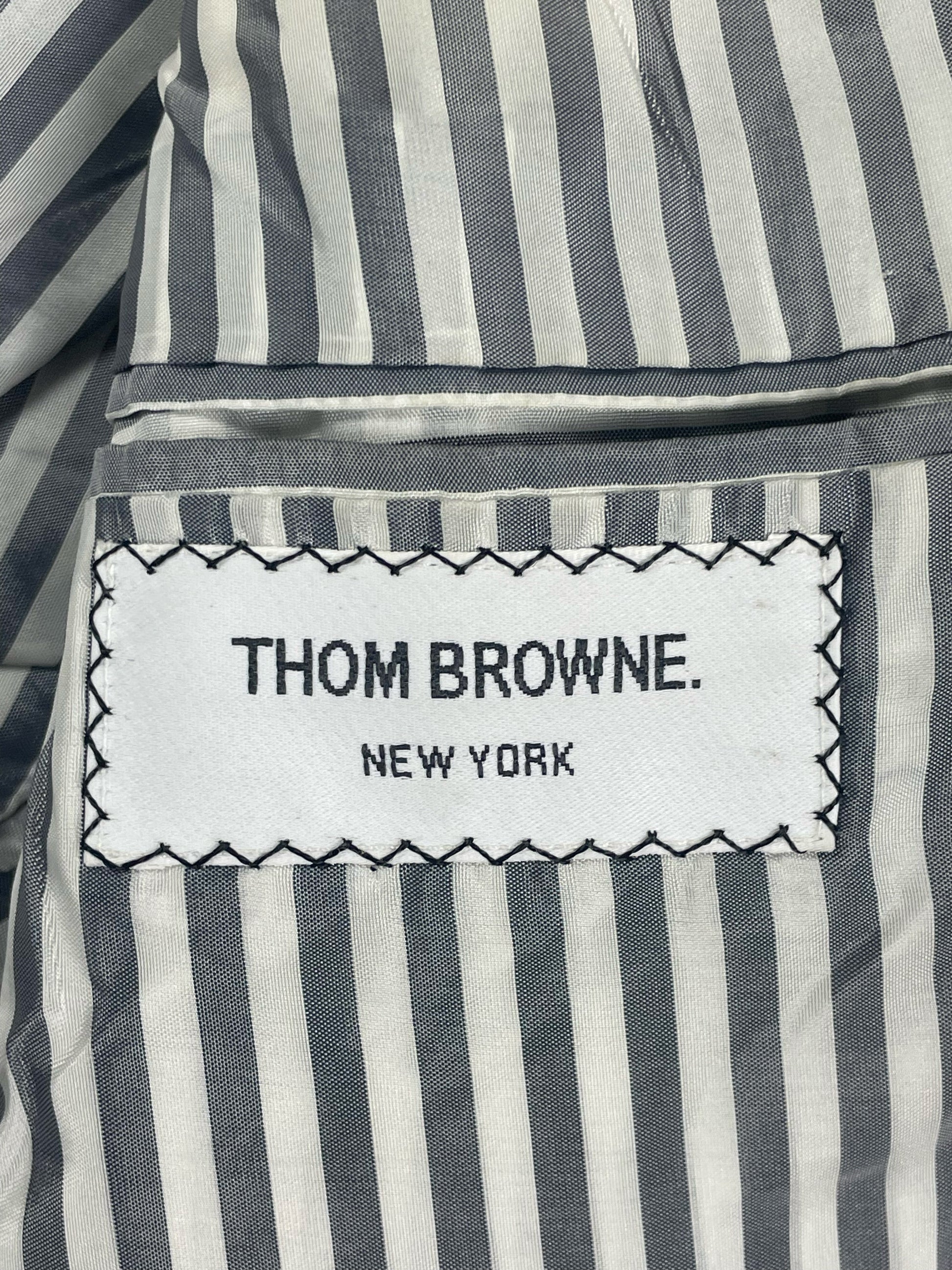 Hand-stitched name label inside Thom Browne Spring 2008 wool blazer