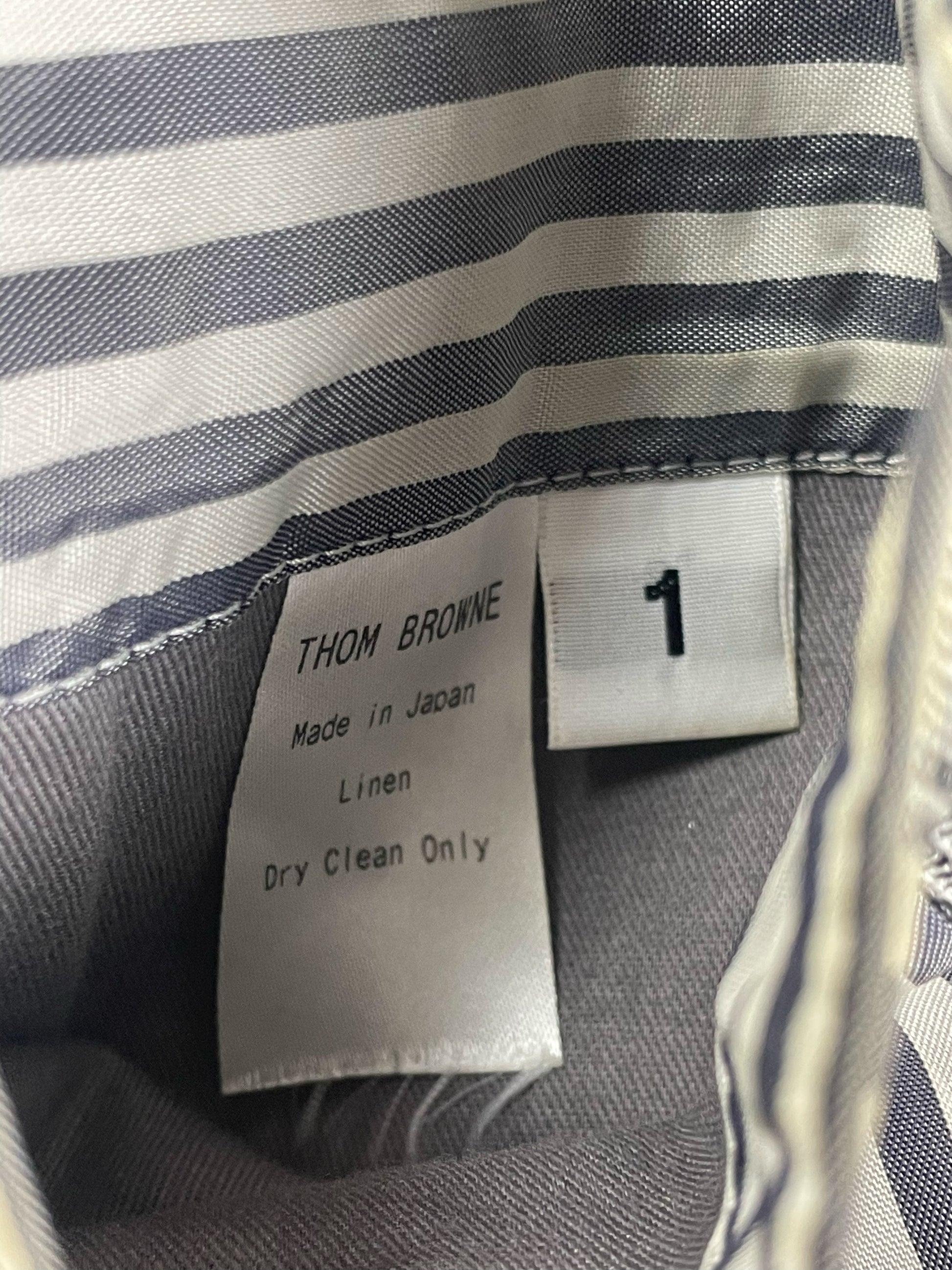 Thom Browne size 1 linen Prince of Wales check sport coat
