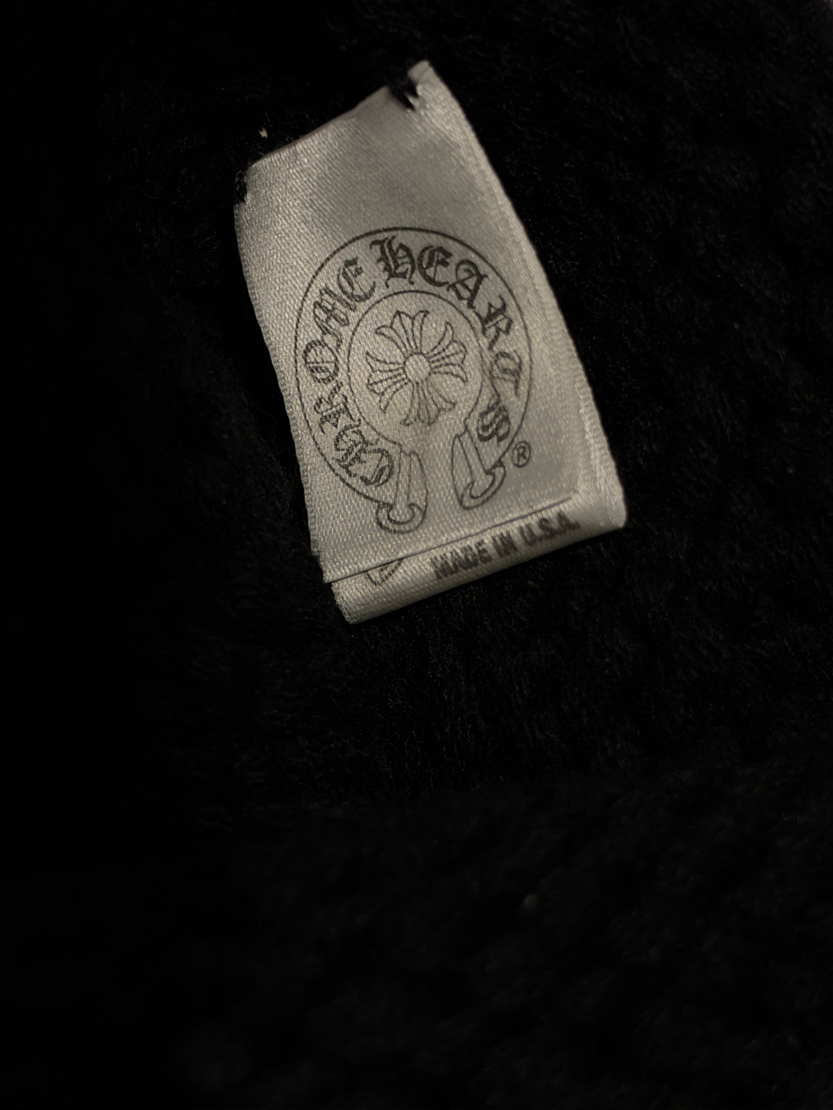 Vintage Silver Cross Patch Beanie