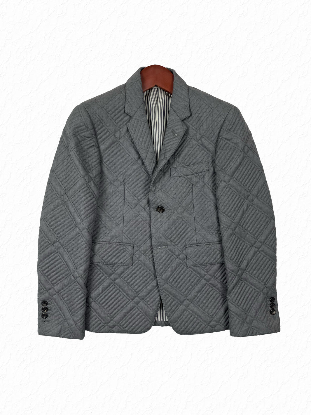 Thom Browne quilted wool cashmere sport coat in grey