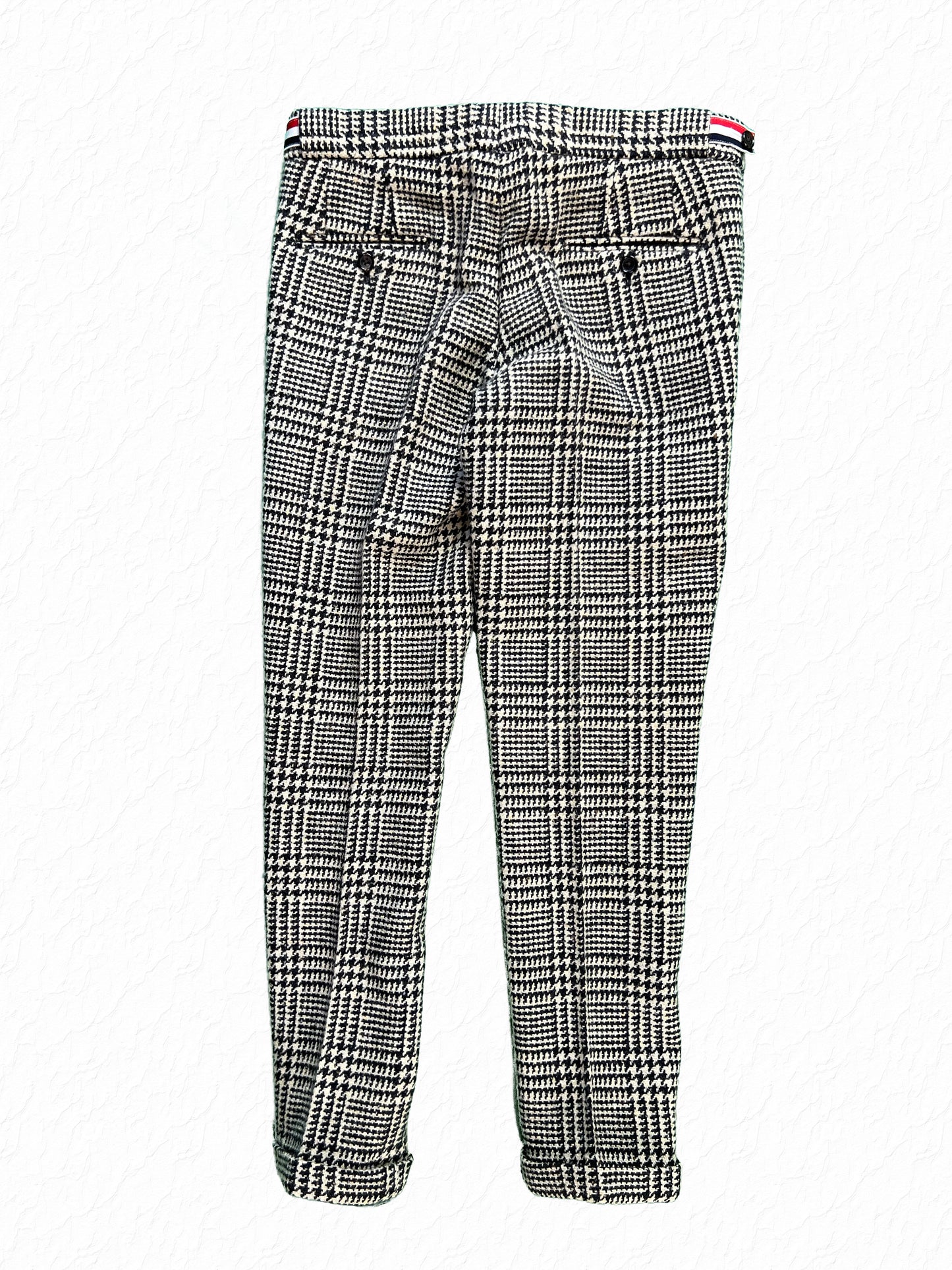 Thom Browne 3 Button Fly Glen Plaid Tweed Skinny Trousers