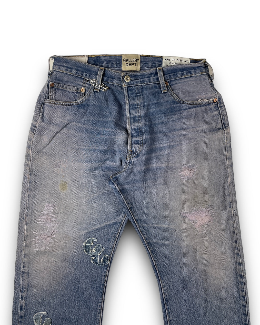 Gallery Dept. 1/1 Custom Distressed Violet G-Patch Denim Verified YP Collective