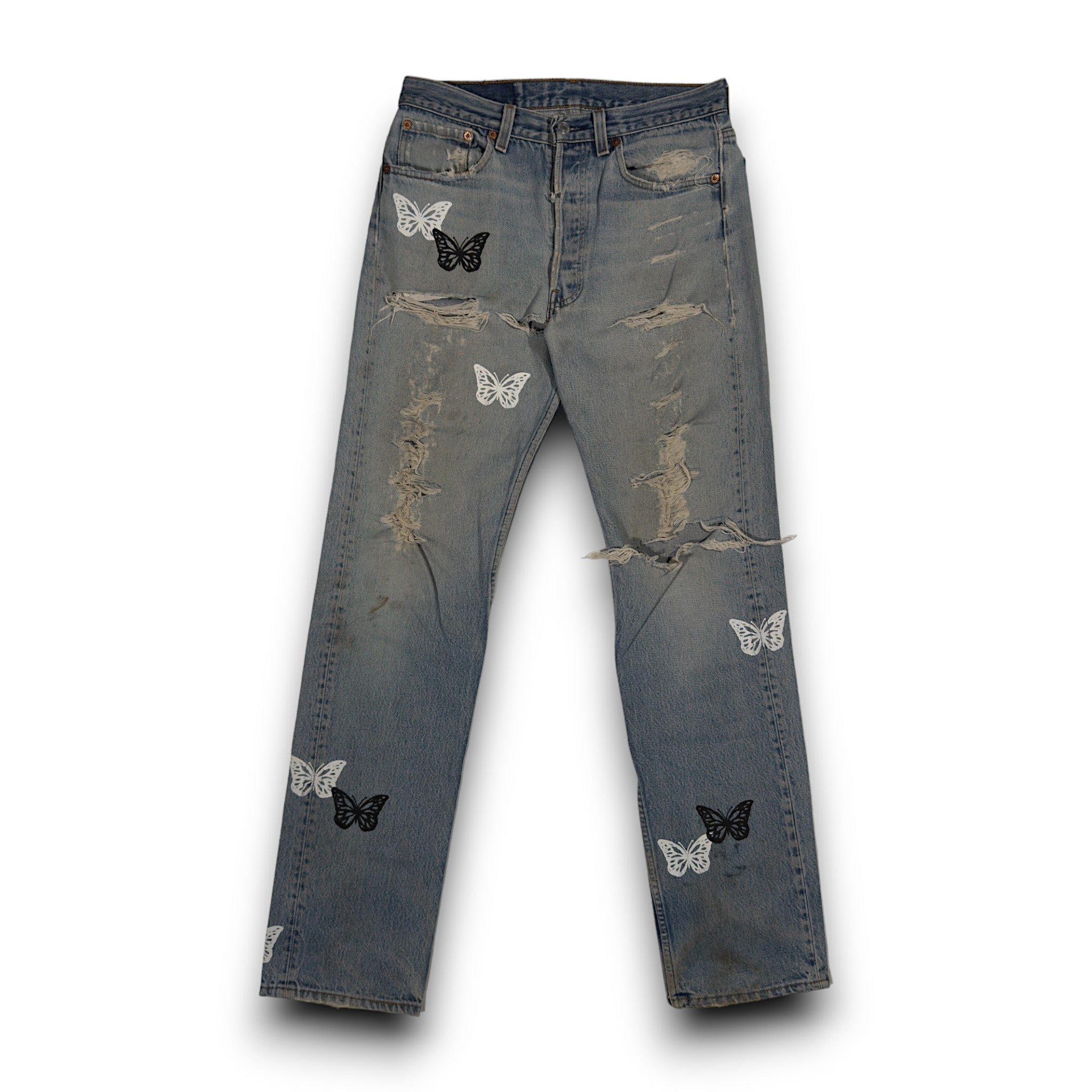 About Dreams Butterfly Distressed Vintage Levi's Jeans - YP Collective –  Young Professionals Collective