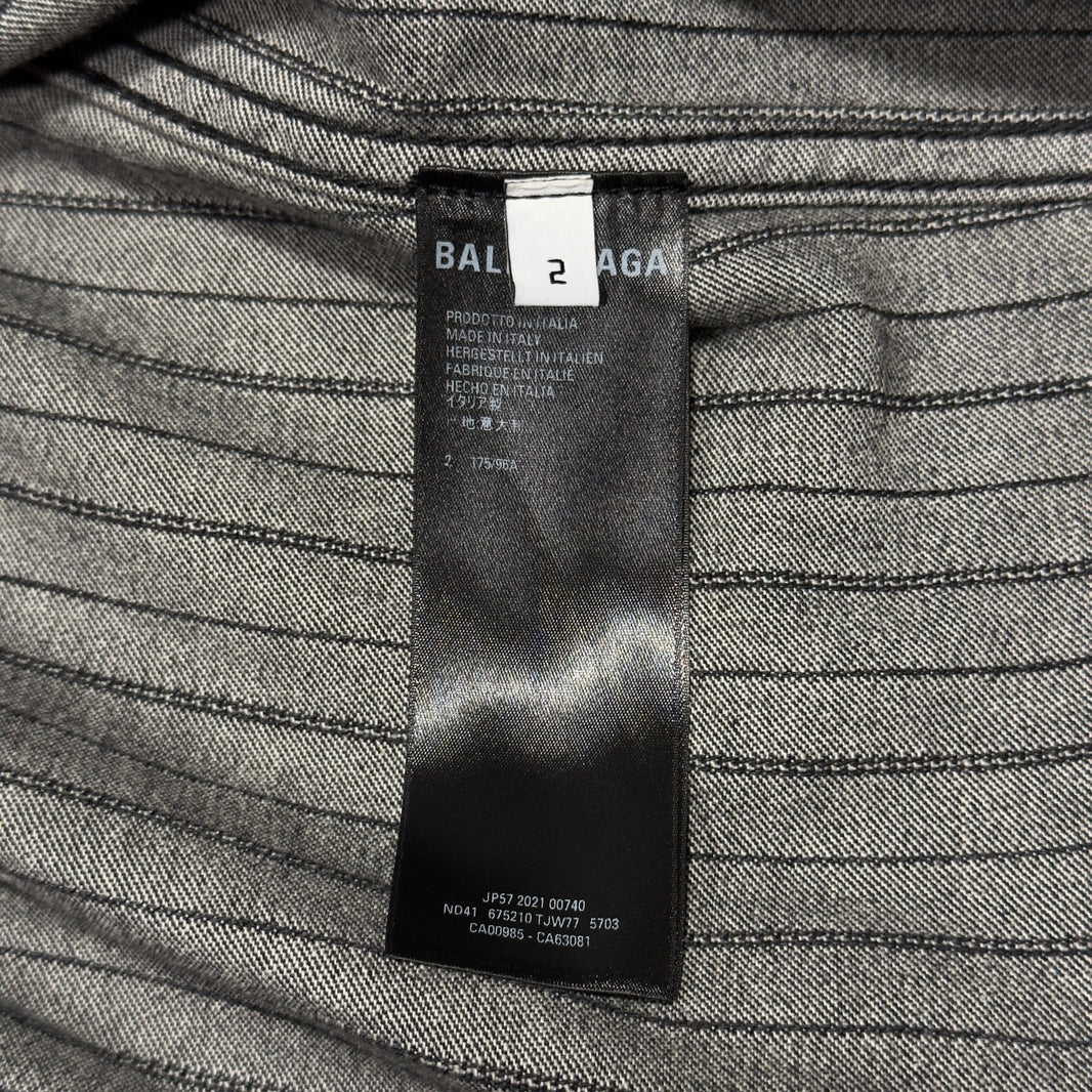 Balenciaga Distressed Striped Denim Shirt Oversized Archival