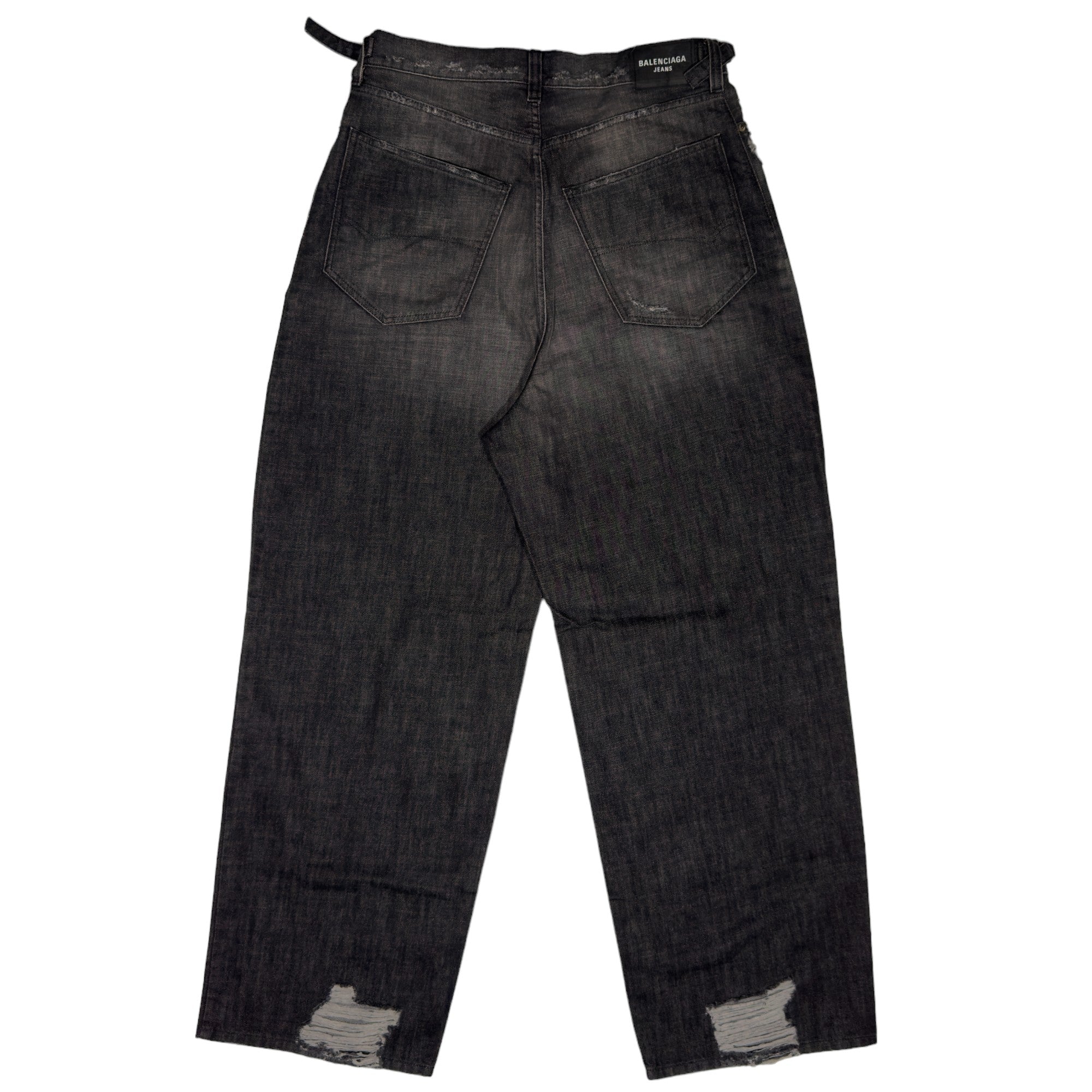 Balenciaga Summer 22 'Red Carpet' Destroyed Super Large Skater Jeans -  Black / Grey – Young Professionals Collective