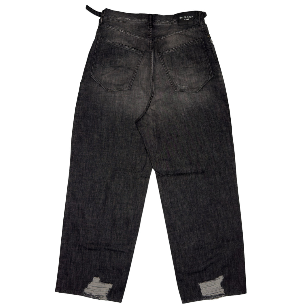 Balenciaga Destroyed Large Skater Jeans SS22 Sterling Silver Hardware
