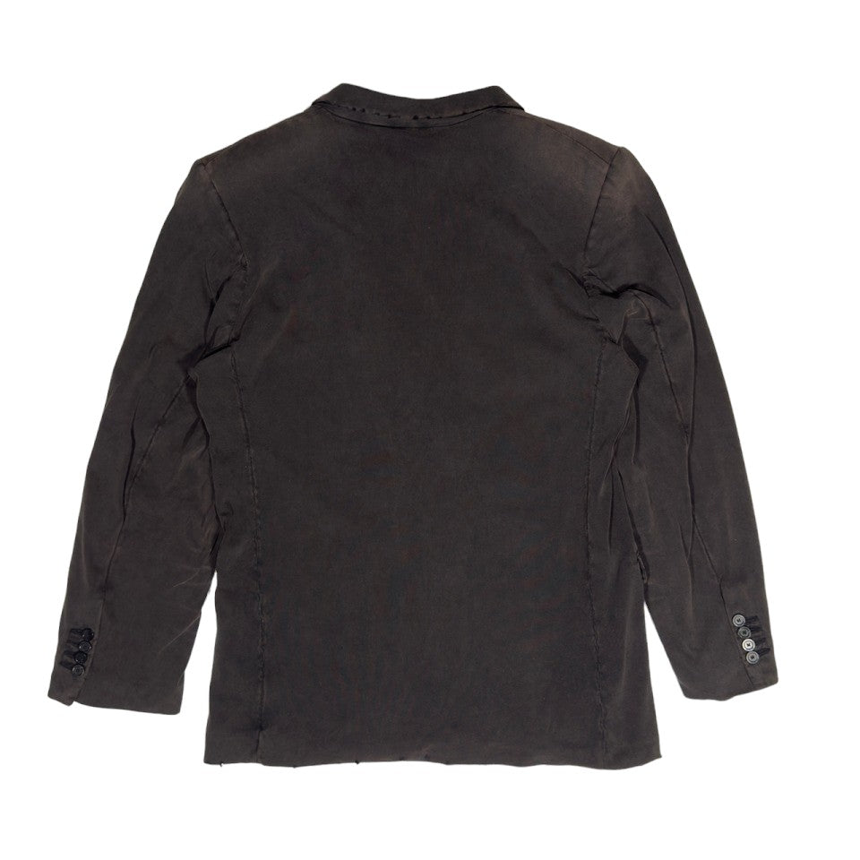 Balenciaga FW21 'Worn Out' Double Breasted Distressed Suit Blazer Sterling Silver Hardware