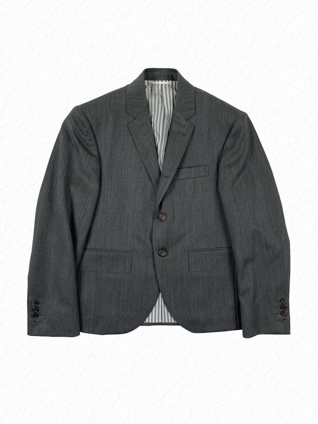 Thom Browne Boy Cut herringbone wool sport coat in grey