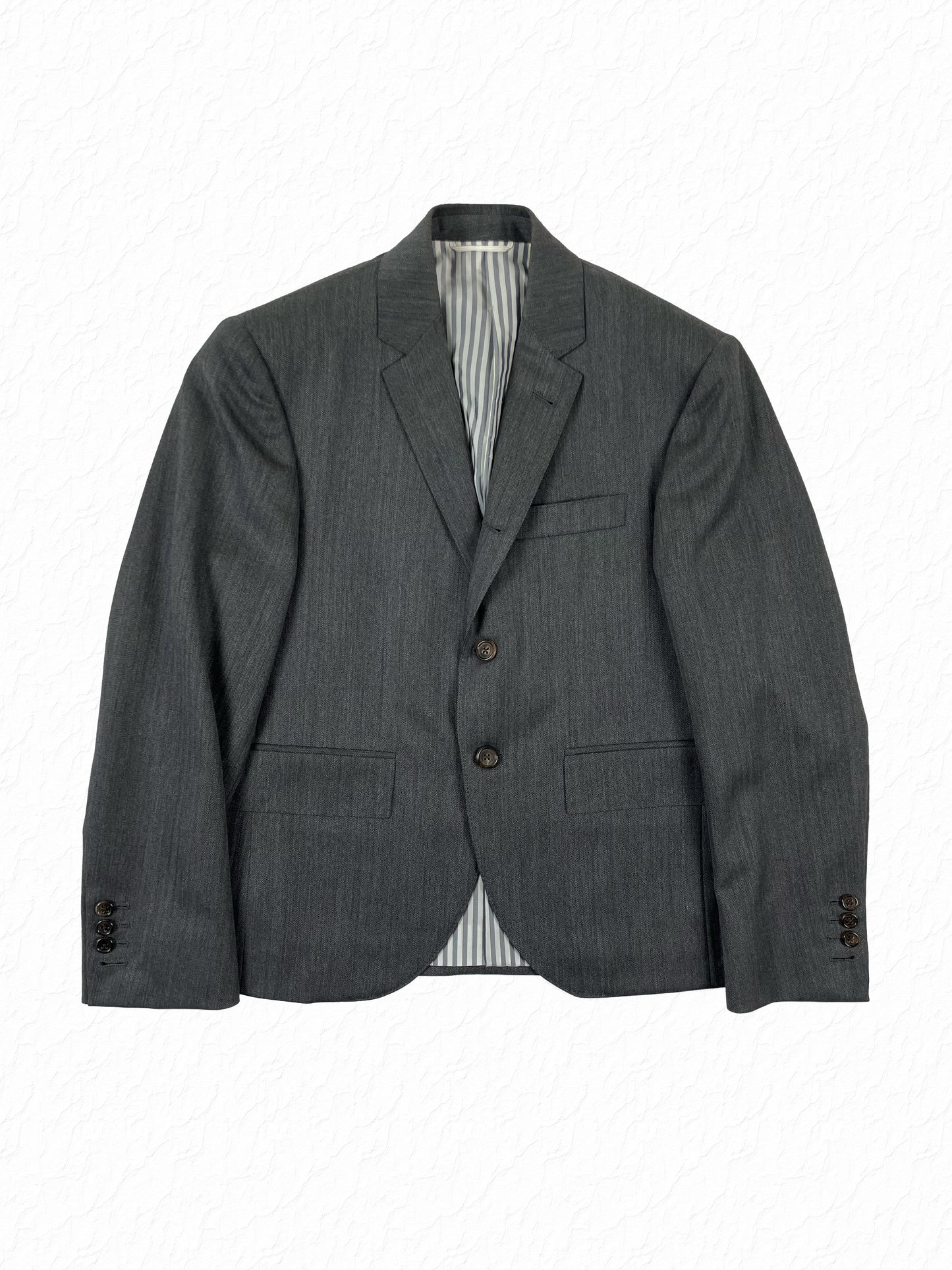 Thom Browne Boy Cut herringbone wool sport coat in grey