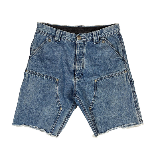 Chrome Hearts Blue Denim Carpenter Double Knee Shorts Authentic Shorts