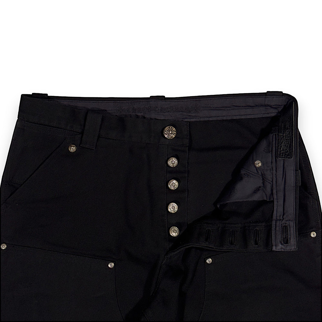 Chrome Hearts Black Double Knee Carpenter Jeans Verified YP Collective