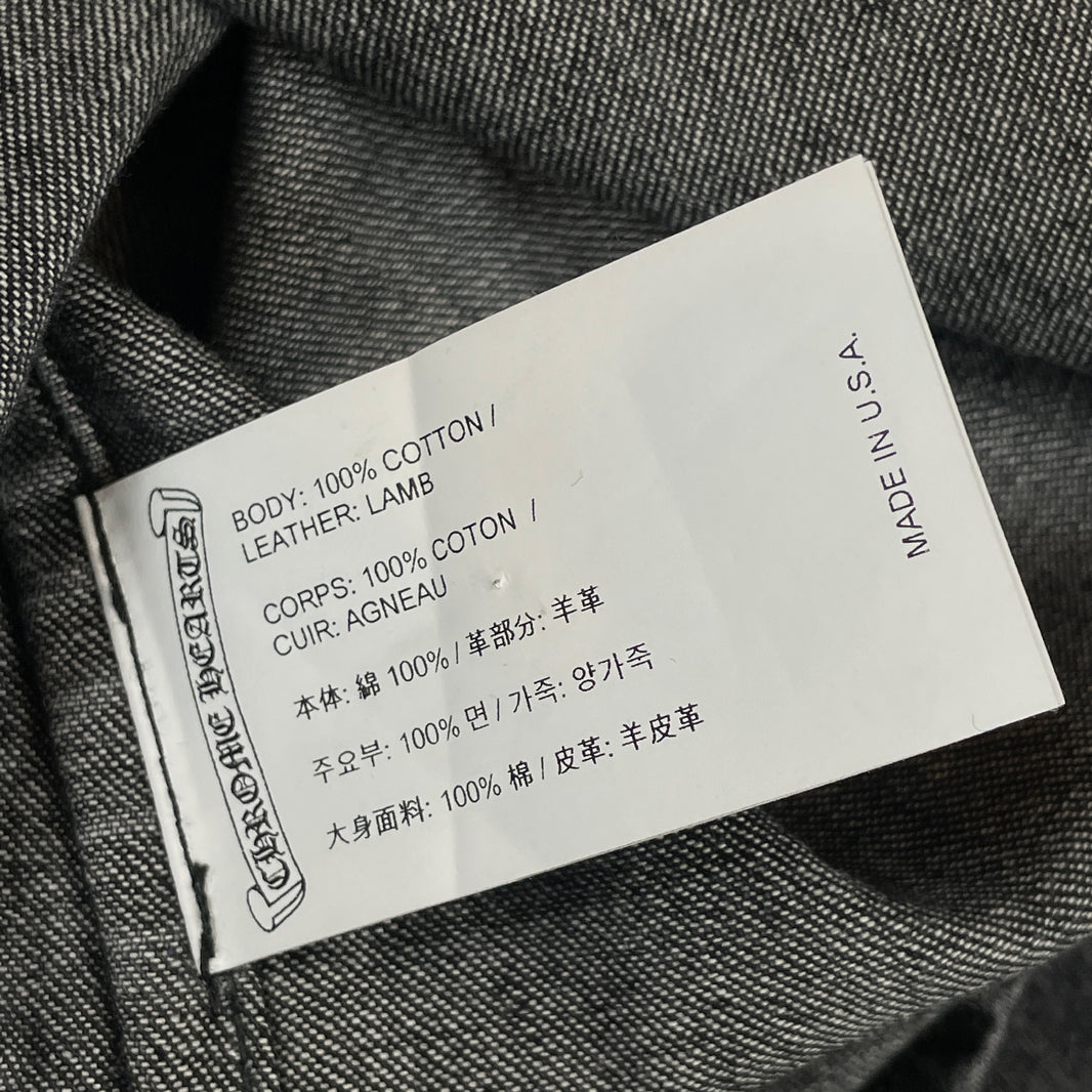 Chrome Hearts Grey Denim Cross Patch Shirt Authenticated Designer