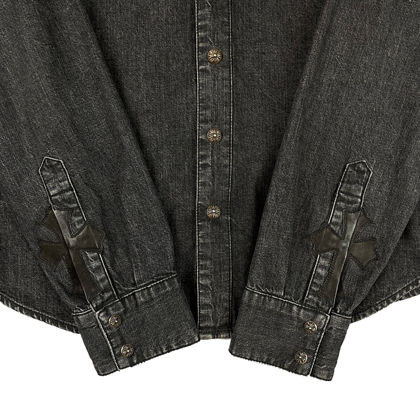 Grey Denim Cross Patch Shirt