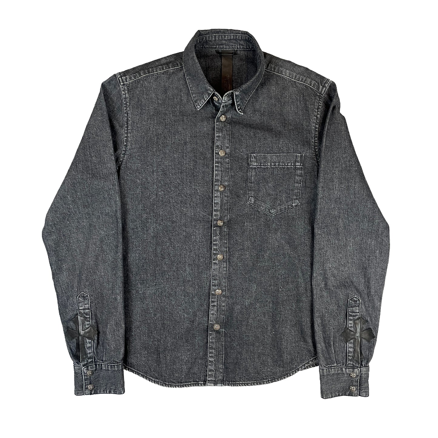 Grey Denim Cross Patch Shirt