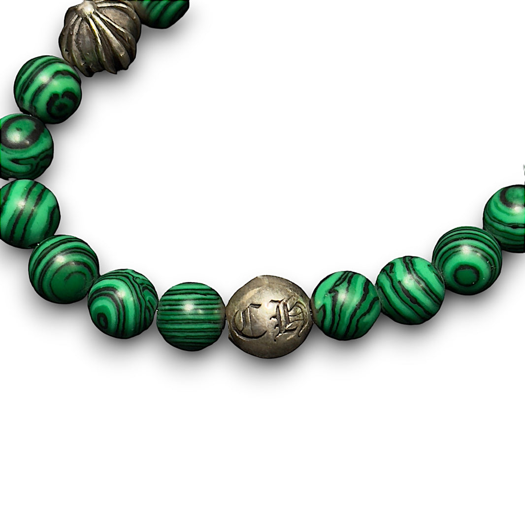 Chrome Hearts Malachite CH Plus Beaded Bracelet Verified YP Collective