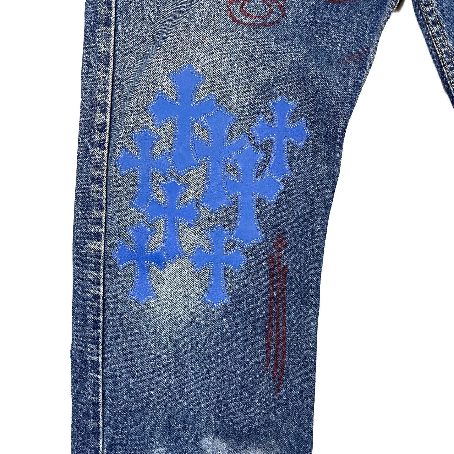 Levi's Stencil Blue Cross Patch Denim Jeans