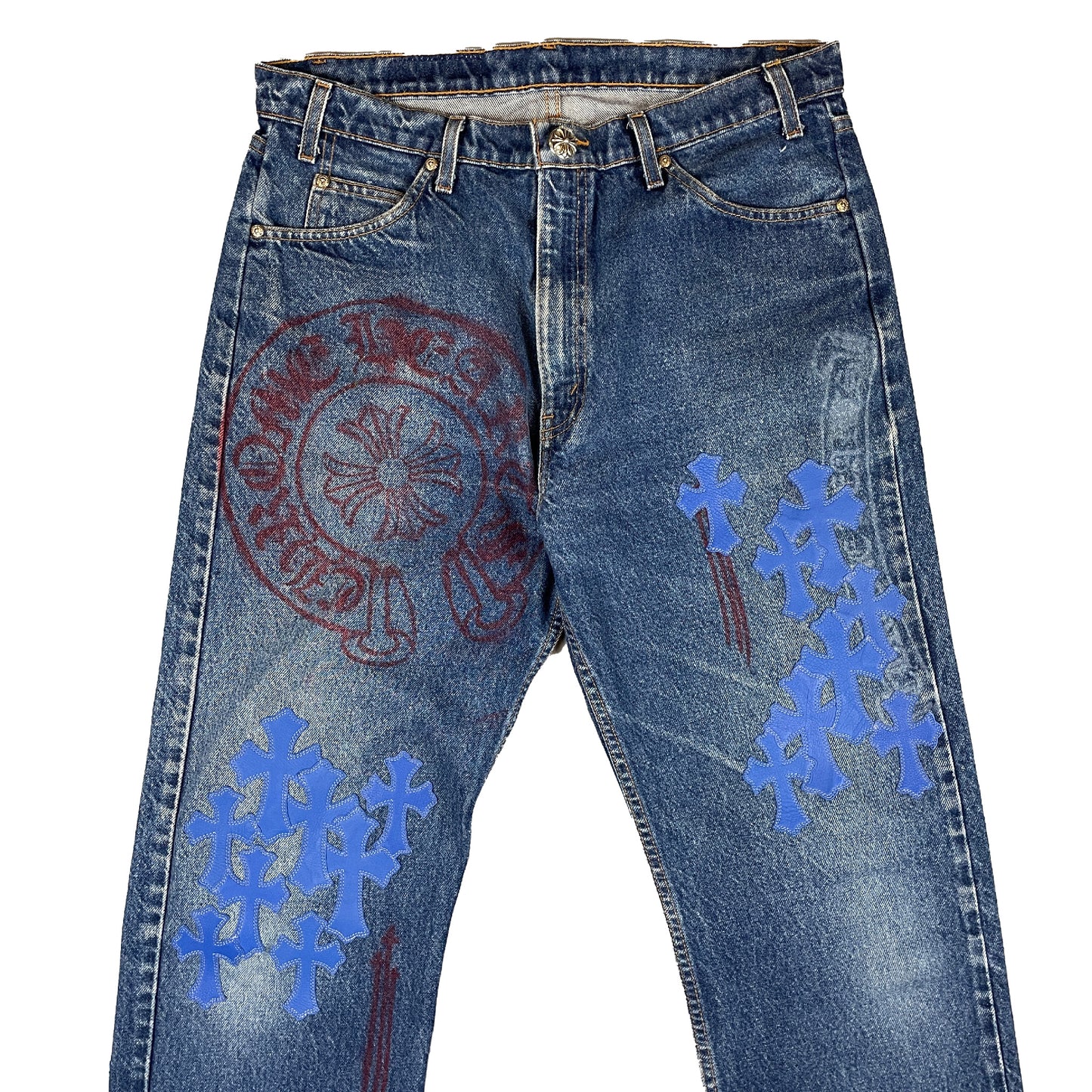 Levi's Stencil Blue Cross Patch Denim Jeans