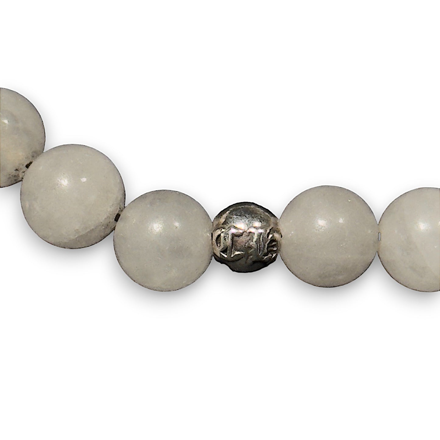 White Jade Beaded CH Plus Bracelet