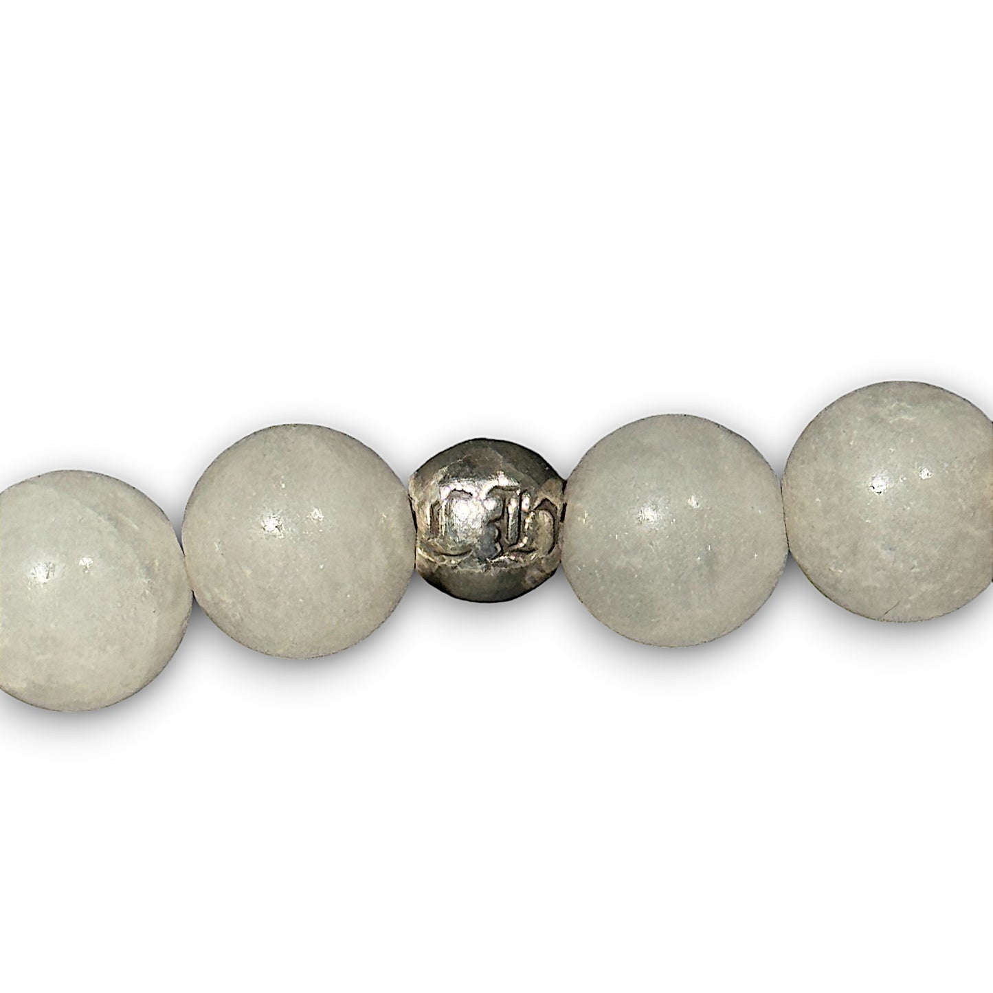 White Jade Beaded CH Plus Bracelet