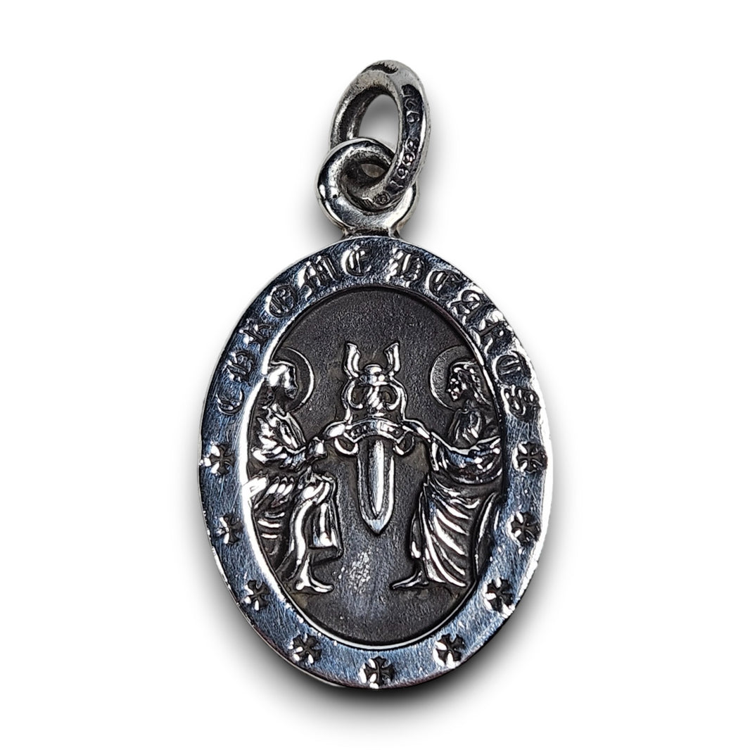 Angel Medallion Oval Pendant