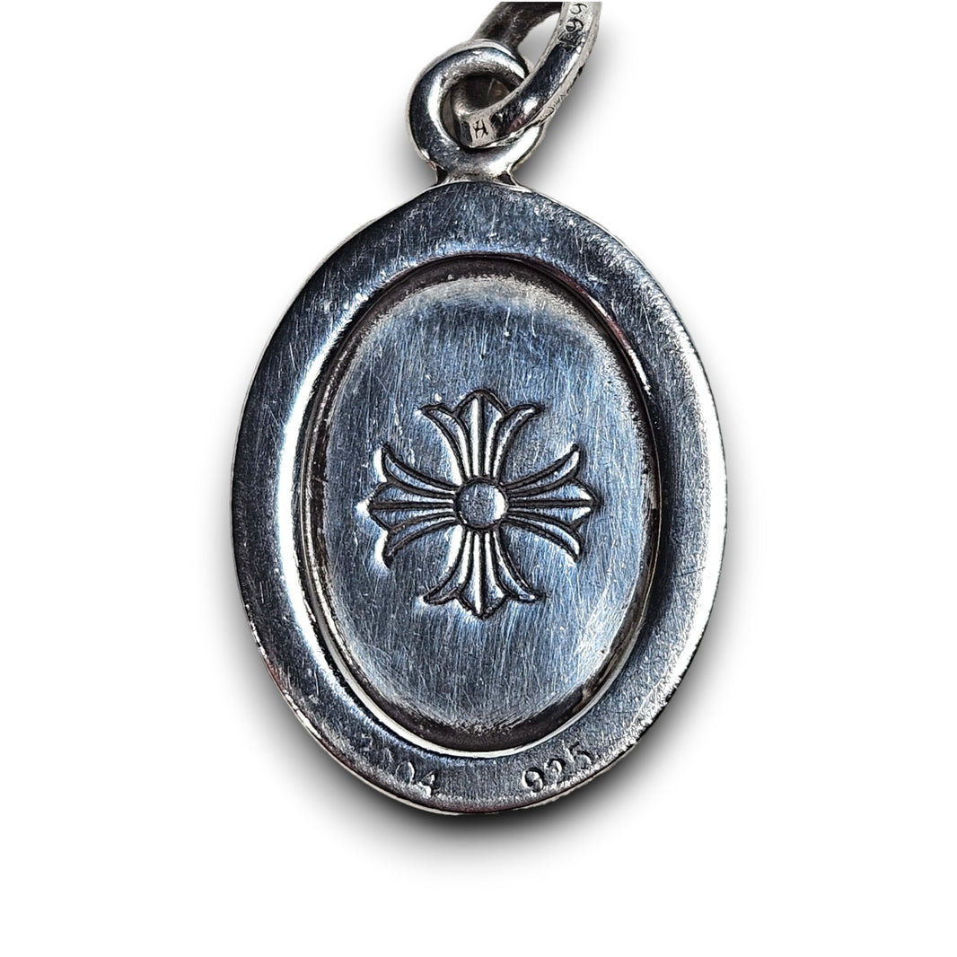 Chrome Hearts Angel Medallion Oval Pendant Sterling Silver Hardware