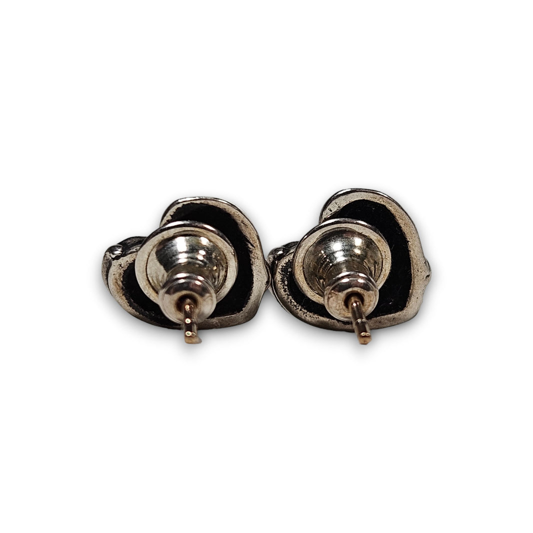 Chrome Hearts CH Vine Heart Stud Earring Sterling Silver Hardware