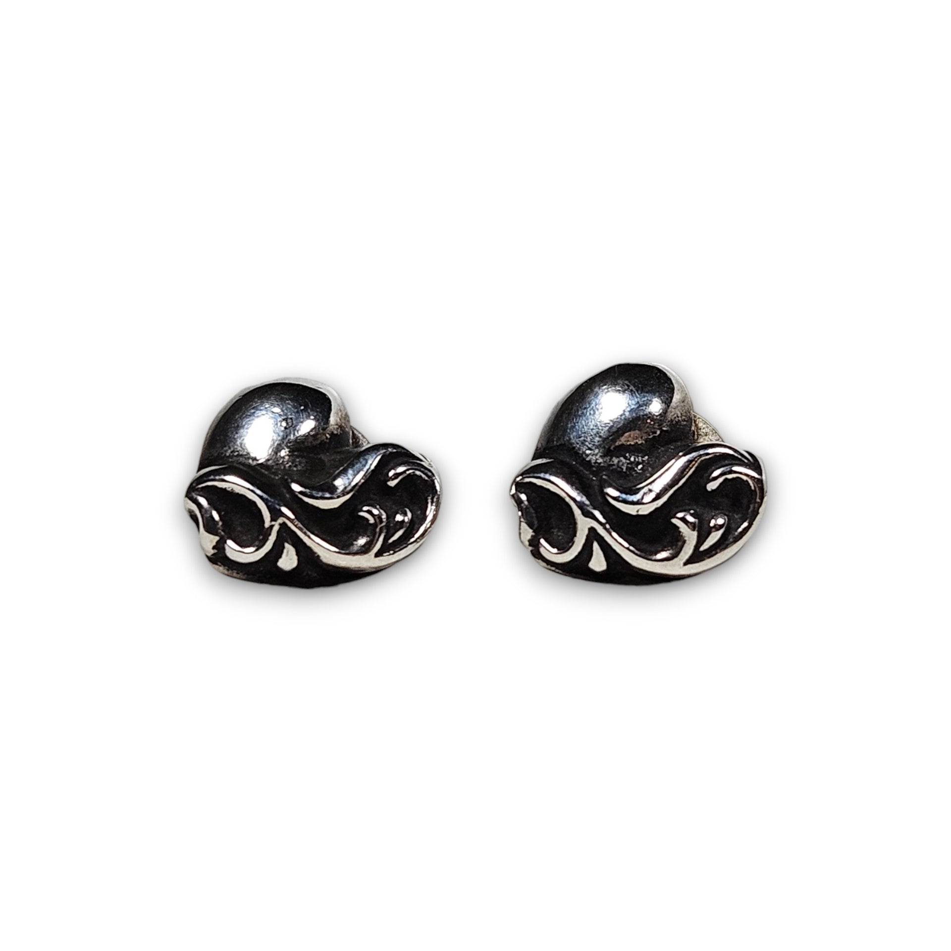 Chrome Hearts Silver Vine Heart Stud Earing - .925 silver – Young 
