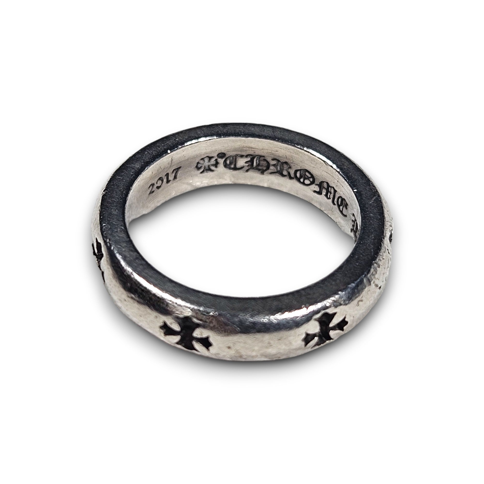 Chrome Hearts Negative CH Plus Ring (6.5) Sterling Silver Hardware