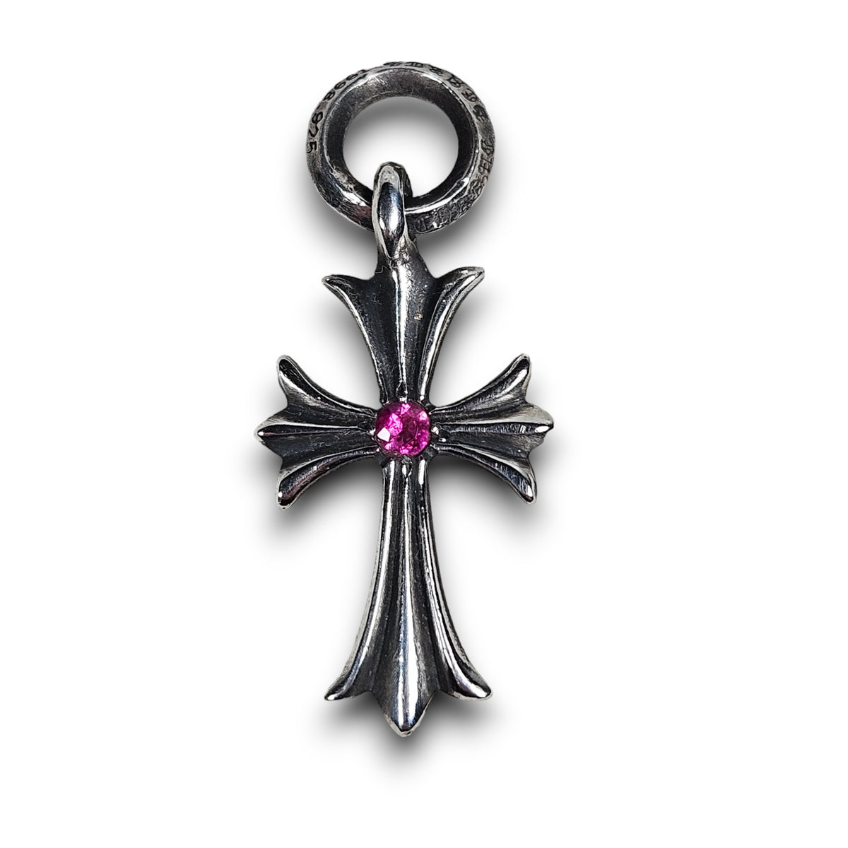Pink Sapphire Tiny Cross Pendant by Chrome Hearts | YP Collective