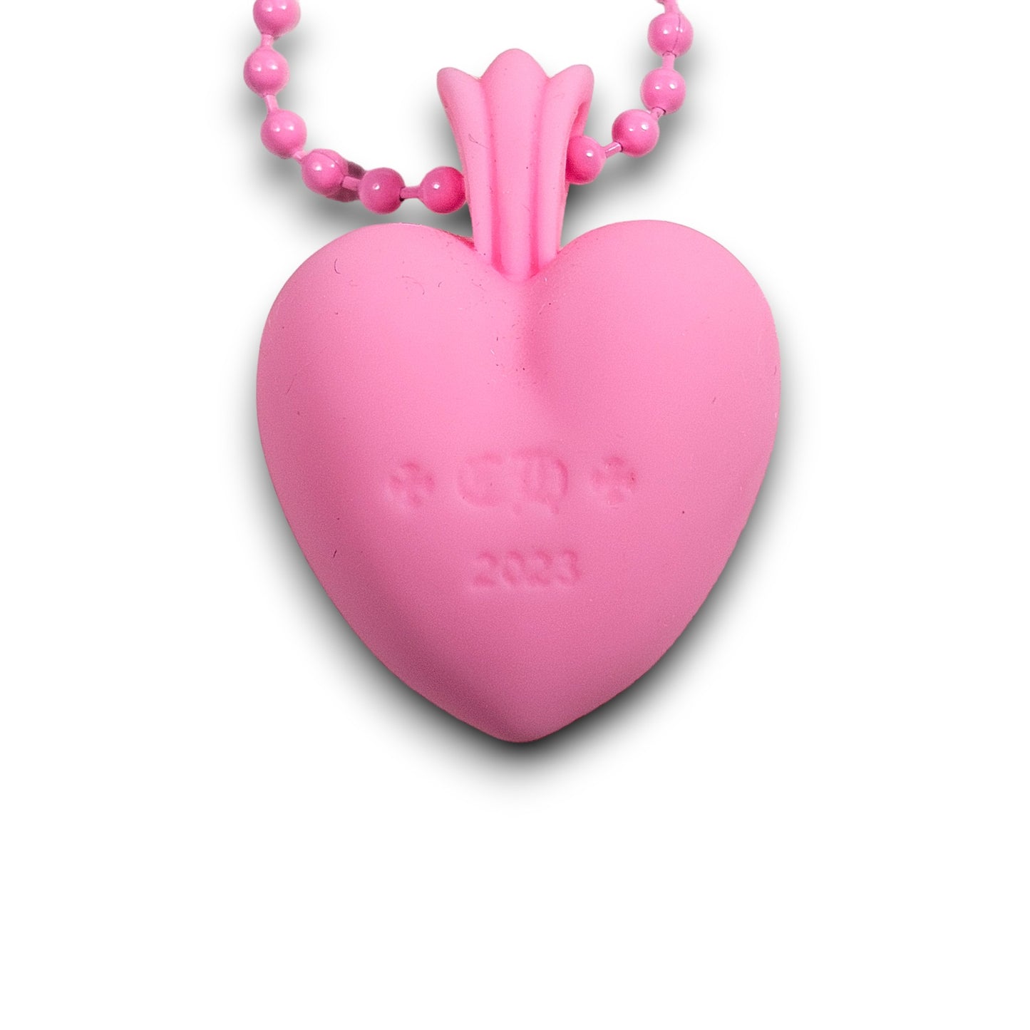 Pink Silichrome Floral Heart Necklace