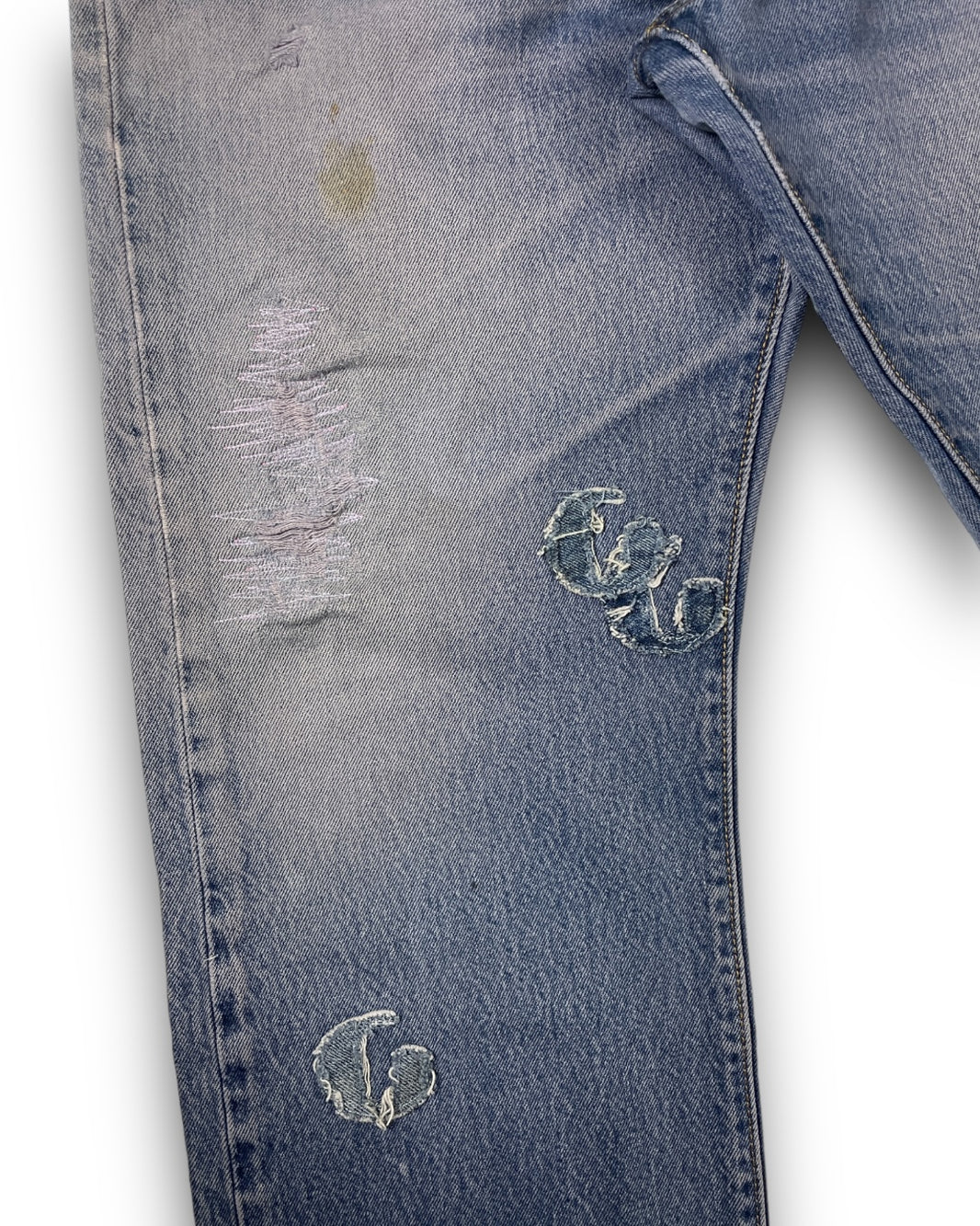 Gallery Dept. 1/1 Custom Distressed Violet G-Patch Denim Archival
