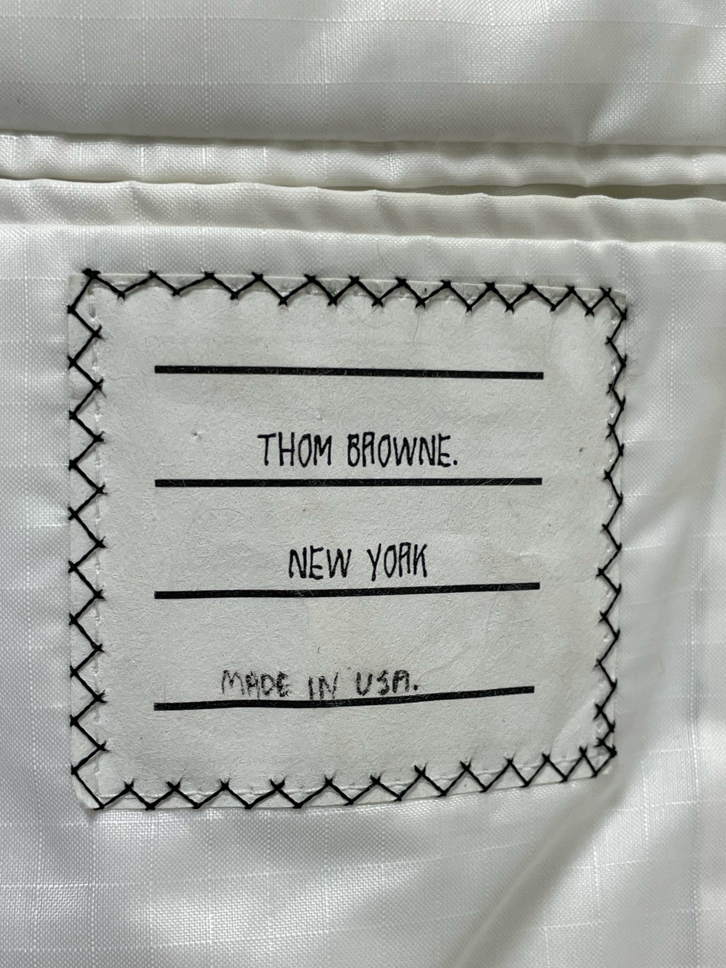 Thom Browne New York Made in USA white mesh nylon sport coat