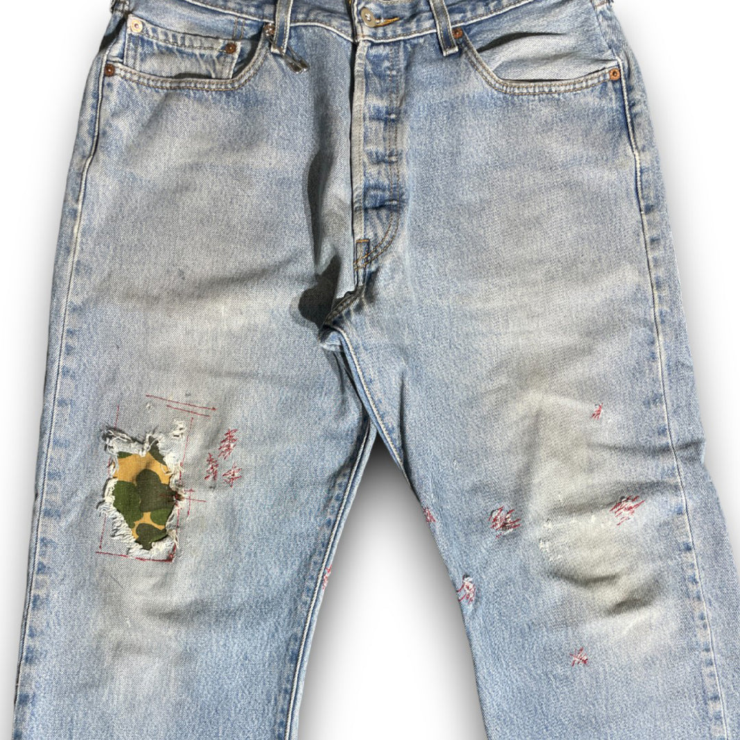 Gallery Dept. 1/1 Blue Wash Custom G-Patch Denim Authenticated Designer