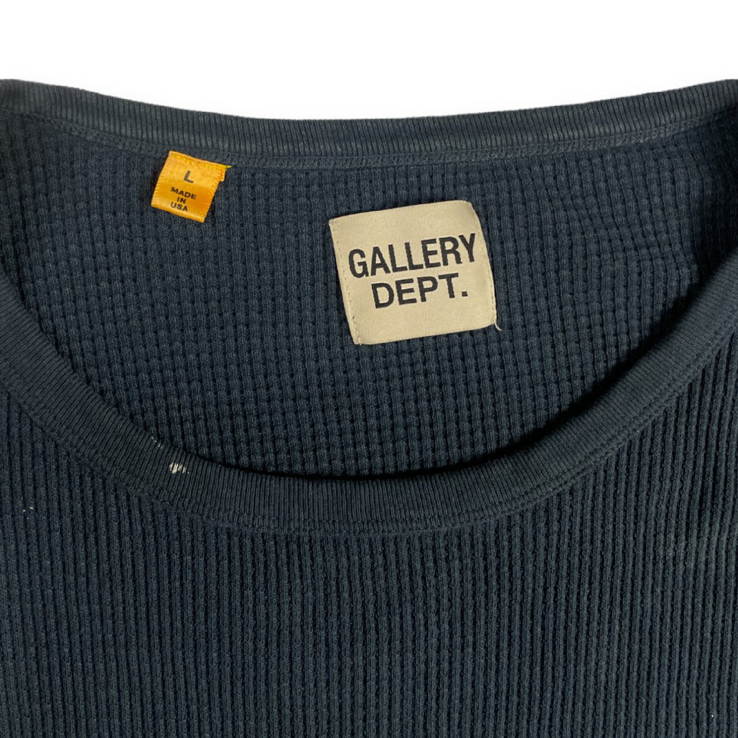 Gallery Dept. Faded Paint Thermal Waffle Long Sleeve T-Shirt 1/1 - Navy Blue Authenticated Designer