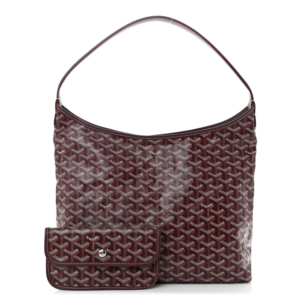 Boheme Hobo Zipper Tote Bag Burgundy