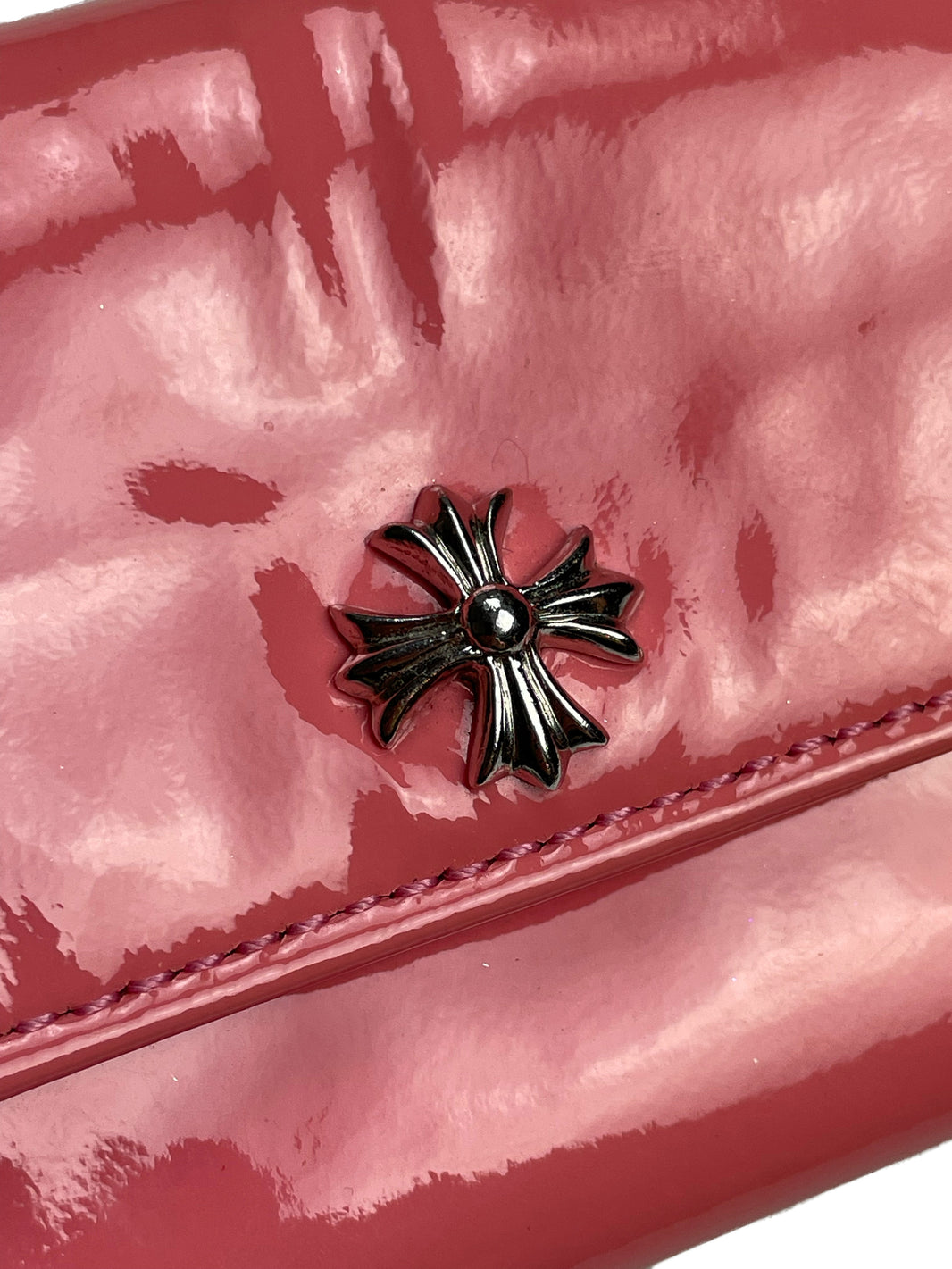 Chrome Hearts Pink Tiny Wallet Patent Leather Sterling Silver Hardware