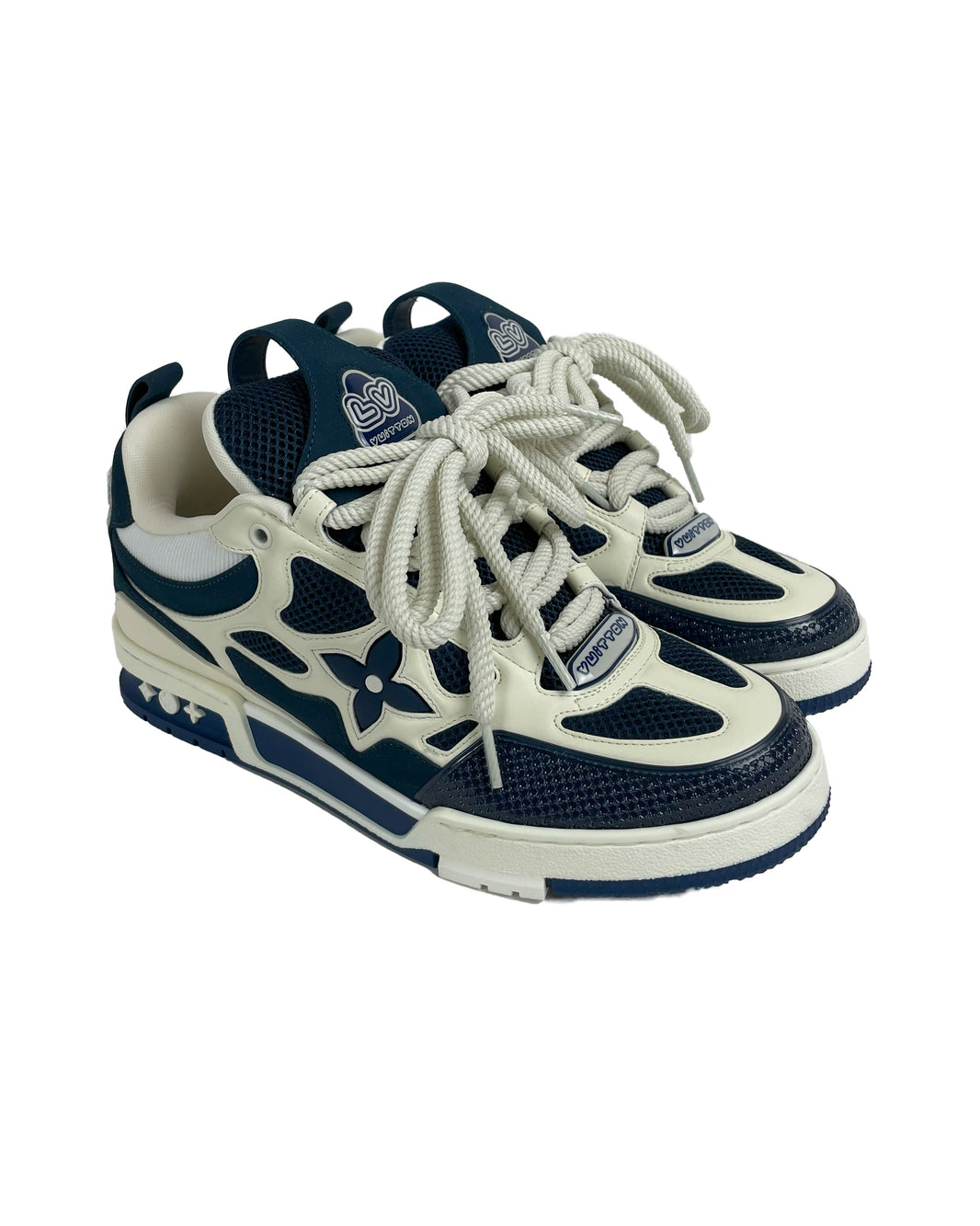 Louis Vuitton Blue Skate Sneaker Sterling Silver Hardware