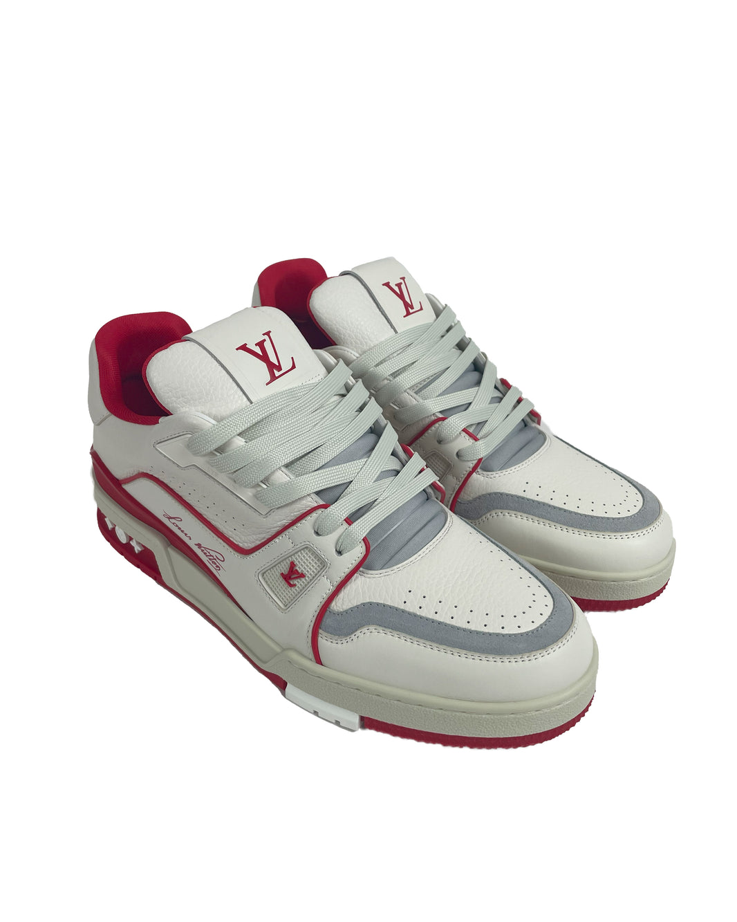 Louis Vuitton Red Trainer Sneaker Sterling Silver Hardware