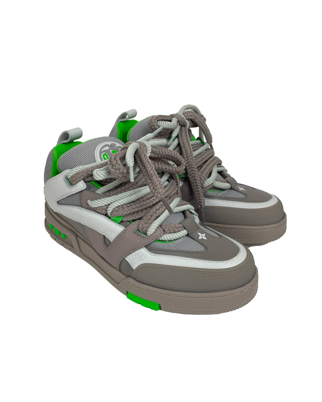 Louis Vuitton LV Skate Sneaker Green Grey Sterling Silver Hardware