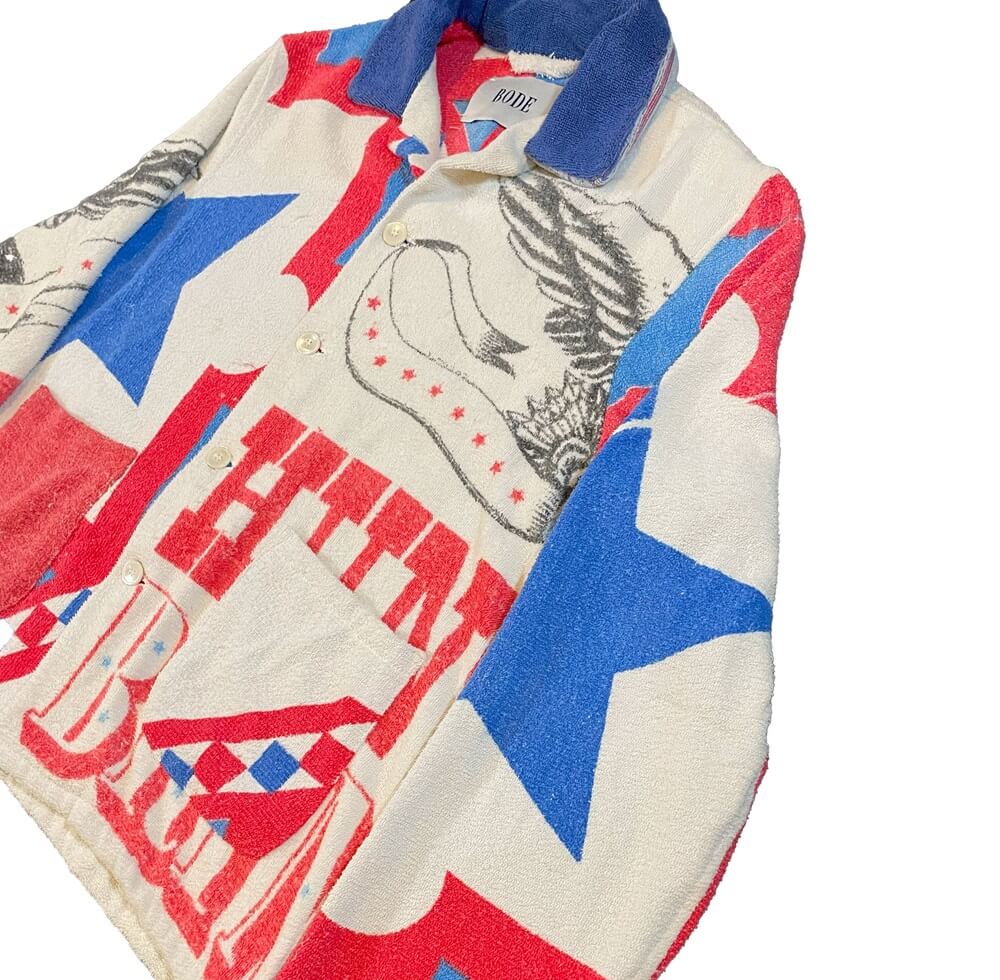 BODE Vintage Towel Jacket American Flag Eagle 1/1 Sterling Silver Hardware